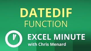 Excel DATEDIF Function |  Excel One Minute Functions Explained