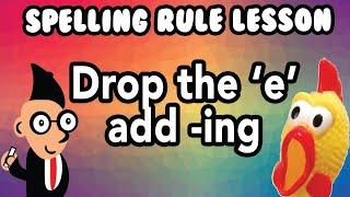 Spelling Rule: Drop the 'e' and add the suffix 'ing' #spellingrules #ing #dropthee