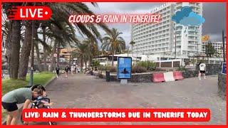 LIVE: RAINY & CLOUDY but still HOT in Tenerife ️ Las Americas to Costa Adeje Beach-weather Update