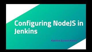 Configuring NodeJS in Jenkins