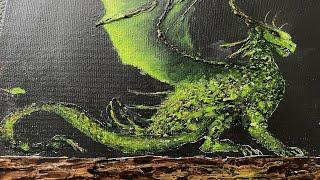 Зеленый Дракон- Символ 2024 года. Текстурный. Акрил. 2024- Green Dragon. Acrylic.