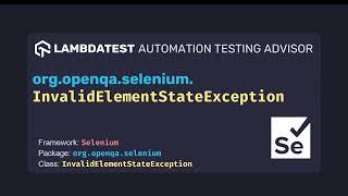 org openqa selenium InvalidElementStateException with example