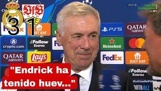 Reaccion de Carlo Ancelotti Real Madrid 3-1 Stuttgart gol de Mbappe