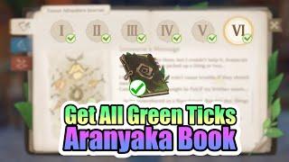 Get All Green Ticks 1, 2, 3, 4, 5, 6 Aranyaka Book | Genshin Impact
