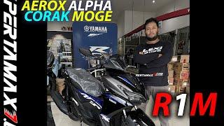 Review Yamaha Aerox Alpha Black 2025 Hitam Ala R1M di Dealer DETA Jogja Menunggu Harga Opsen Pajak