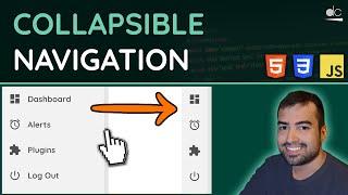 How to Create a Collapsible Navigation Menu - HTML, CSS & JavaScript Tutorial