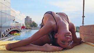 Flexible beautiful girl and relax music What could be better?