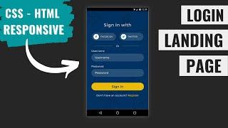 [ HTML | CSS ]  Responsive Login Page