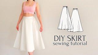 DIY Adjustable Midi Wrap Skirt + Sewing Pattern