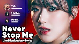 (G)I-DLE - Never Stop Me / 말리지 마 (Line Distribution + Lyrics Karaoke) PATREON REQUESTED