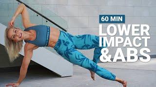 60 MIN LOWER IMPACT FULL BODY WORKOUT & ABS | Intense | No Equipment | Homeworkout