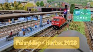 Fahrvideo Herbst 2023 - mit neuen Signalen von RZTec auf meiner Modelleisenbahn Anlage