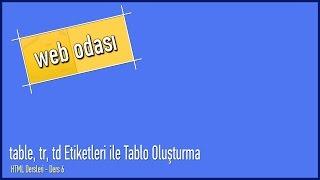 HTML Dersleri - Ders 6 - table, tr, td  Etiketleri ile Tablo Oluşturma