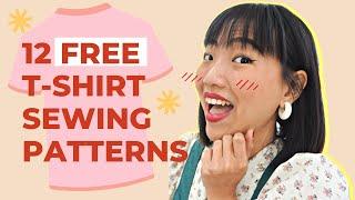 12 FREE T-SHIRT SEWING PATTERNS for every beginner and experienced sewist to make + how to get them