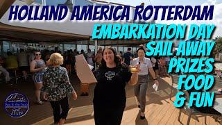 Rotterdam Embarkation, Sail Party, Food | Holland America #cruising  #food #cruise #drink