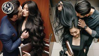 Long hairplay in the OFFICE ELEVATOR