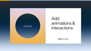 Add Animations & Interactions with Wix Studio