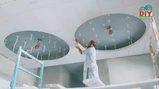 How installing modern ceiling in hall||diy Gypsum & Gypsum Bord