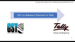 Advance Payment Procedure in GST Scenario in Tally