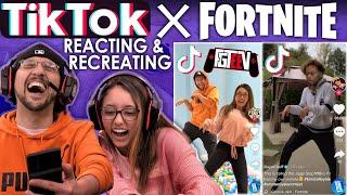 TIK TOK x FORTNITE EMOTE ROYALE CONTEST!  FGTEEV Reacting & Recreating Unique Dances