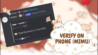 ˚ ༘ ⋆｡˚ How to make a cute mimu verify on phone | slash commands | Easy guide