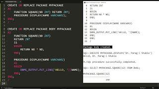 PLSQL Package with procedure and function - Practical Demo (Oracle)