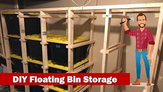 Efficient Garage Storage: DIY Storage Rack with Floating Bins!