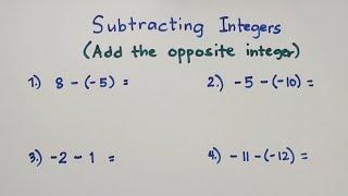 Subtracting Integers in Very Easy Way - Integer Operation