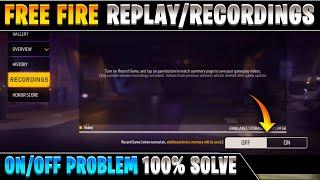 Solve free fire replay / recordings option on problem | current device does not support this feature