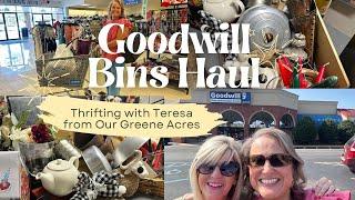 Goodwill Bins Haul/I went thrifting with Teresa from @OurGreeneAcres!