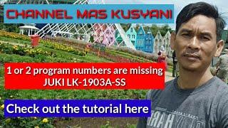 How to fix a missing program number Juki LK-1903A-SS