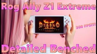 Benchmark Asus Rog Ally on Diablo 2 Resurrected on 1080p in all game presets and performance modes