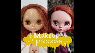 Blythe doll faceup - Time lapse video makeup process of Little Poppy