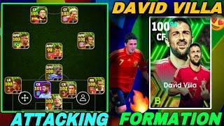 David Villa Amazing PerformanceAttacking Formation with Quick Counter Playstyle| eFootball 2025