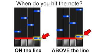 Do you hit ON the line or ABOVE the line?