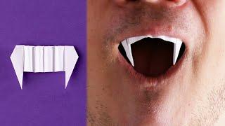Как сделать зубы вампира из бумаги [Хорошее объяснение].