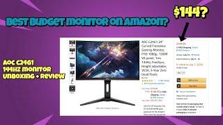 Best Budget Monitor on Amazon? - AOC C24G1 144hz 24 Monitor Unboxing + Reveiw