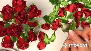 МК Легко и быстро. Розы из лент .  Ribbon flowers