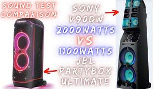 JBL Partybox Ultimate 1100 Watts VS 2000 Watts Sony MUTEKI MHCV90DW - Sound Test Comparison