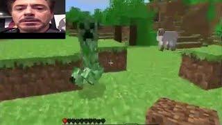 Mr. Bruh sees a creeper while playing Minecraft