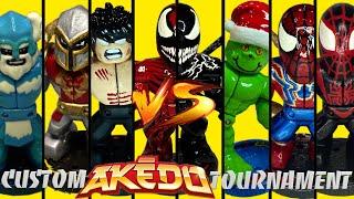 Custom Akedo Warrior Tournament - Carnage - Venom - Iron Spiderman - Miles Morales - Stormstrike