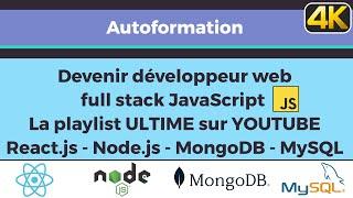 Devenir développeur web full stack javascript - React.js Node.js Express MongoDB MySQL