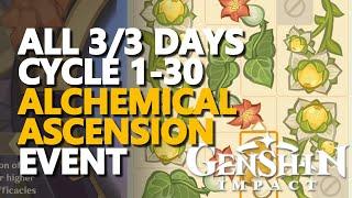 Full Alchemical Ascension Event Cycles Day 1-3 Genshin Impact