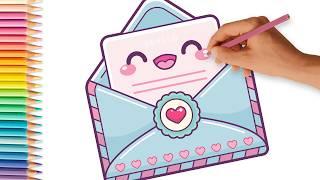 CÓMO DIBUJAR una CARTA KAWAII  DIBUJOS KAWAII DE AMOR ️