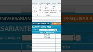 Planilha de Aniversariantes #shorts