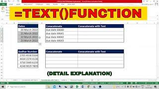 =TEXT() FUNCTION (Detail Explanation) | TEXT Functions in Excel | SHIVAM EDUCATION WORLD