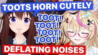 Sora Toots Her Horn Cutely While Polka Deflates (Omaru Polka & Tokino Sora / Hololive) [Eng Subs]