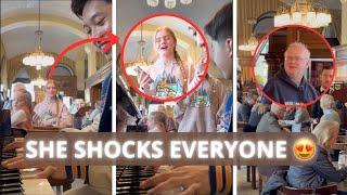 She raps “mockingbird” in a restaurant and shocks everyone 