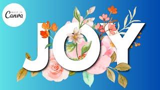 How to Create a Floral Typography Text Effect in canva