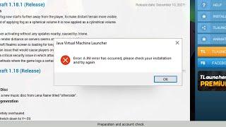 Fix Minecraft 1.18 A JNI Error Has Occurred Please Check Your Installation and Try Again TLauncher